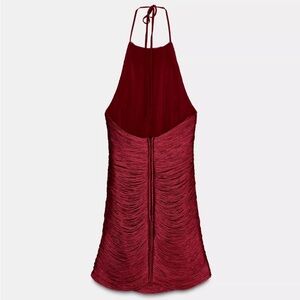 SHORT HALTER FRINGE DRESS